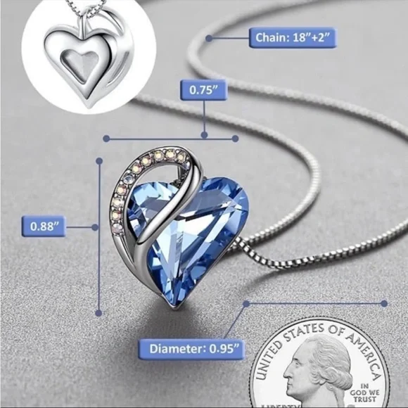 Leafael Necklaces for Women Infinity Love Heart Pendant with Birthstone Crystals - Picture 4 of 5